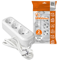 Удлинитель 3х2м с заземл. 10А IP20 У10-554 ПВС 3х0.75 UNIVersal 554-02 ТехноИмпульс
