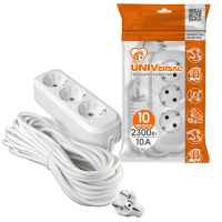 Удлинитель 3х10м с заземл. 10А IP20 У10-554 ПВС 3х1 UNIVersal 554-10 ТехноИмпульс