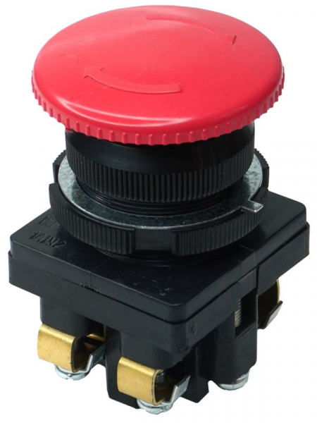 Выключатель кнопочный КЕ-141 У2 исп.2 1НО+1НЗ гриб с фиксацией 10А IP54 660В красн. Электротехник ET502409 ТехноИмпульс