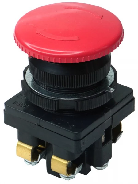 Выключатель кнопочный КЕ-141 У2 исп.2 1НО+1НЗ гриб с фиксацией 10А IP54 660В красн. Электротехник ET502409 ТехноИмпульс