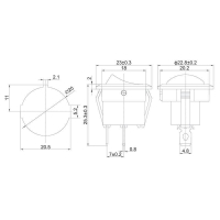 Выключатель клавишный круглый 250В 6А (2с) ON-OFF красн. (RWB-213 SC-214 MRS-102-8) Rexant 36-2560 ТехноИмпульс