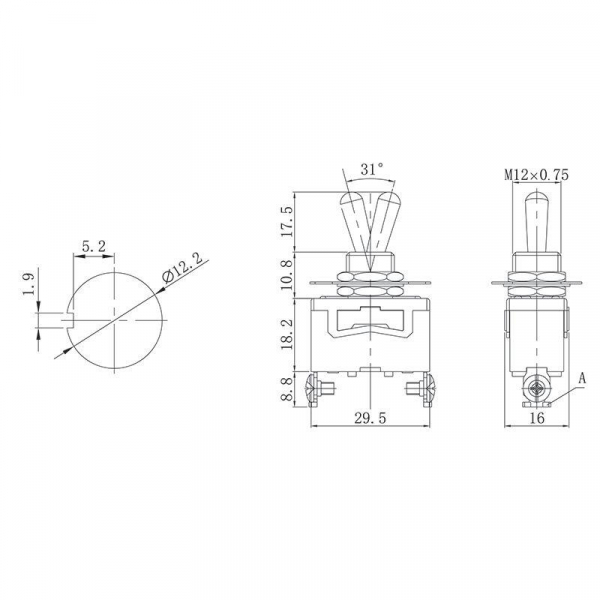 Тумблер 250В 15А (2с) ON-OFF 1п (KN-101) Rexant 36-4110 ТехноИмпульс