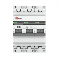 Выключатель автоматический модульный 3п C 6А 4.5кА ВА 47-63 PROxima EKF mcb4763-3-06C-pro ТехноИмпульс