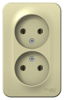 Розетка 2-м ОП Blanca 16А IP20 250В без заземл. без защ. шторок с изолир. пластиной беж. SE BLNRA000217 ТехноИмпульс