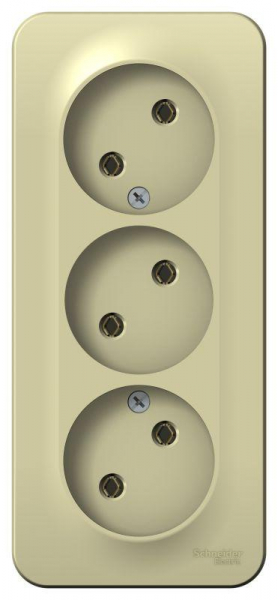 Розетка 3-м ОП Blanca 16А IP20 250В без заземл. без защ. шторок с изолир. пластиной беж. SE BLNRA000317 ТехноИмпульс