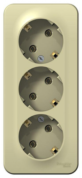 Розетка 3-м ОП Blanca 16А IP20 250В с заземл. без защ. шторок с изолир. пластиной беж. SE BLNRA010317 ТехноИмпульс