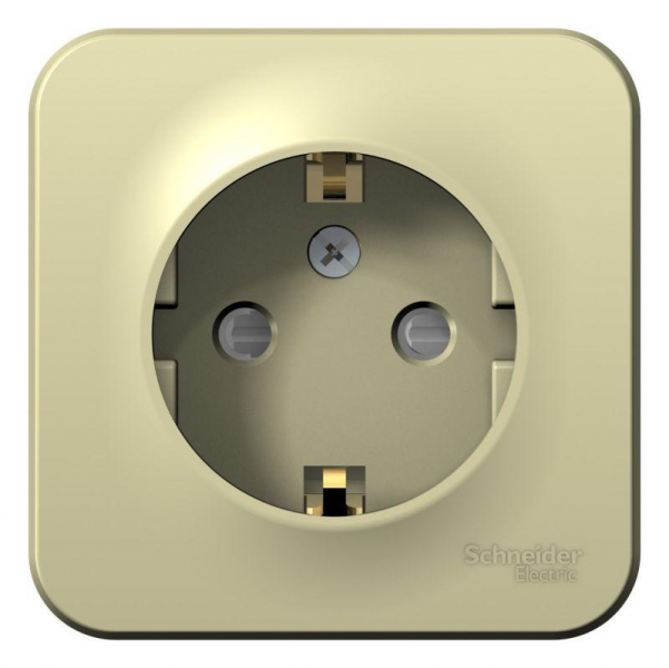 Розетка 1-м ОП Blanca 16А IP20 250В с заземл. защ. шторки с изолир. пластиной беж. SE BLNRA011117 ТехноИмпульс