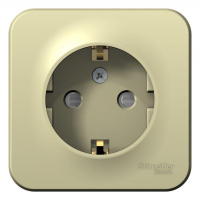 Розетка 1-м ОП Blanca 16А IP20 250В с заземл. защ. шторки с изолир. пластиной беж. SE BLNRA011117 ТехноИмпульс