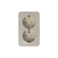 Розетка 2-м ОП Blanca 16А IP20 250В с заземл. защ. шторки с изолир. пластиной беж. SE BLNRA011217 ТехноИмпульс