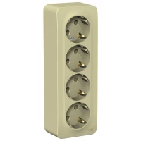 Розетка 4-м ОП Blanca 16А IP20 250В с заземл. защ. шторки с изолир. пластиной беж. SE BLNRA011417 ТехноИмпульс