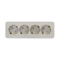 Розетка 4-м ОП Blanca 16А IP20 250В с заземл. защ. шторки с изолир. пластиной беж. SE BLNRA011417 ТехноИмпульс