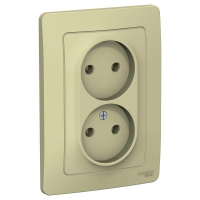 Розетка 2-м СП Blanca 16А IP20 250В без заземл. без защ. шторок беж. SE BLNRS000027 ТехноИмпульс
