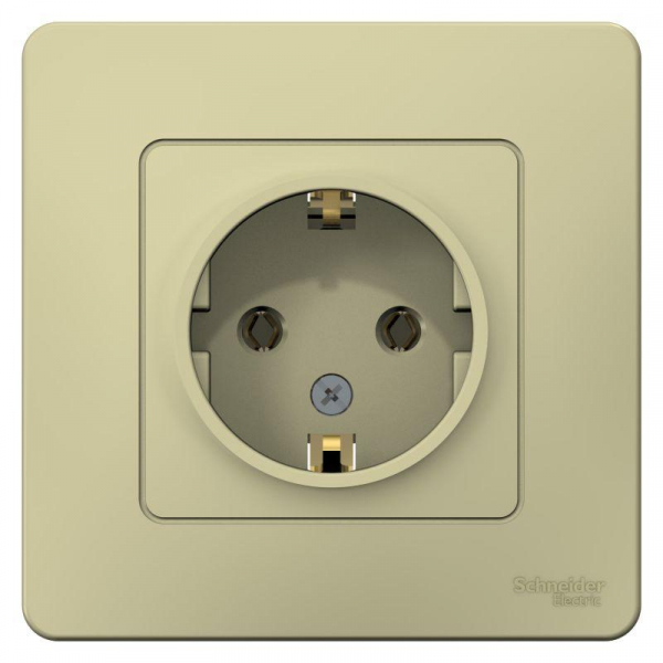 Розетка 1-м СП Blanca 16А IP20 250В с заземл. без защ. шторок беж. SE BLNRS001017 ТехноИмпульс