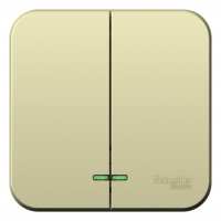 Выключатель 2-кл. ОП Blanca 10А IP20 (сх. 5) 250В с подсветкой с изолир. пластиной беж. SE BLNVA105117 ТехноИмпульс