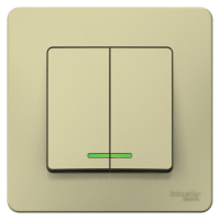 Выключатель 2-кл. СП Blanca 10А IP20 (сх. 5) 250В с подсветкой беж. SE BLNVS010517 ТехноИмпульс