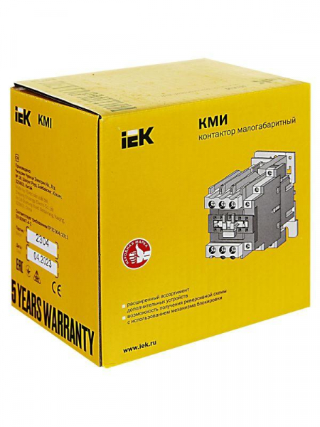 Контактор КМИ-48012 80А 230В/AC3 1НО 1Н3 KARAT IEK KKM41-080-230-11 ТехноИмпульс