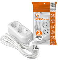 Удлинитель 2х3м с заземл. 10А IP20 У10-553 ПВС 3х0.75 UNIVersal 553-03 ТехноИмпульс