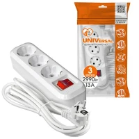 Удлинитель 3х3м с заземл. 13А IP20 S-303 ПВС 3х1 с выкл. UNIVersal 9631986 ТехноИмпульс