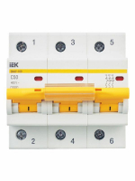Выключатель автоматический модульный 3п C 50А 10кА ВА47-100 KARAT IEK MVA40-3-050-C ТехноИмпульс