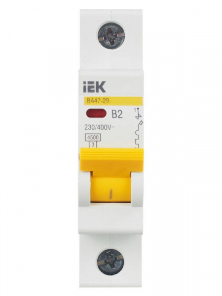 Выключатель автоматический модульный 1п B 2А 4.5кА ВА47-29 KARAT IEK MVA20-1-002-B ТехноИмпульс