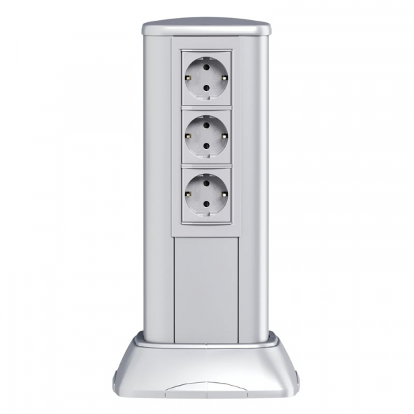 Розетка 1-м 2мод. Viva 16А IP20 2P+E с заземл. защ. шторки сер. DKC 45025 ТехноИмпульс