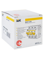 Выключатель автоматический модульный 3п D 25А 10кА ВА47-100 KARAT IEK MVA40-3-025-D ТехноИмпульс