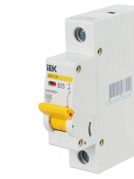 Выключатель автоматический модульный 1п B 25А 4.5кА ВА47-29 KARAT IEK MVA20-1-025-B ТехноИмпульс