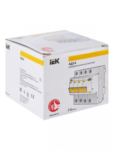 Выключатель автоматический дифференциального тока 4п C 50А 30мА тип AC 4.5кА АД-14 KARAT IEK MAD10-4-050-C-030 ТехноИмпульс