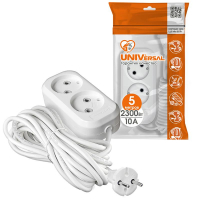 Удлинитель 2х5м без заземл. 10А IP20 Е-202 ПВС 2х0.75 АБС-пластик UNIVersal 9631961 ТехноИмпульс