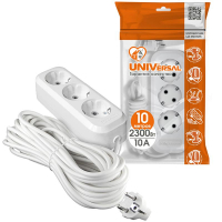 Удлинитель 3х10м с заземл. 10А IP20 E-303 ПВС 3х1 АБС-пластик UNIVersal 9631980 ТехноИмпульс
