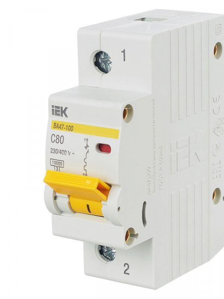 Выключатель автоматический модульный 1п C 80А 10кА ВА47-100 KARAT IEK MVA40-1-080-C ТехноИмпульс