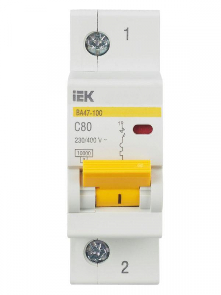 Выключатель автоматический модульный 1п C 80А 10кА ВА47-100 KARAT IEK MVA40-1-080-C ТехноИмпульс
