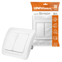 Выключатель 2-кл. СП Валери 10А IP20 бел. UNIVersal В0023 ТехноИмпульс