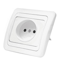 Розетка 1-м СП Валери 16А IP20 без заземл. бел. UNIVersal В0022 ТехноИмпульс