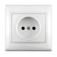 Розетка 1-м СП Севиль 16А IP20 без заземл. бел. UNIVersal С0022 ТехноИмпульс