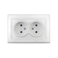 Розетка 2-м СП Севиль 16А IP20 без заземл. бел. UNIVersal С0102 ТехноИмпульс