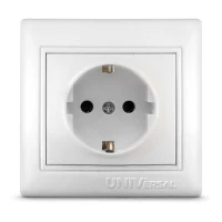 Розетка 1-м СП Севиль 16А IP20 с заземл. бел. UNIVersal С0028 ТехноИмпульс