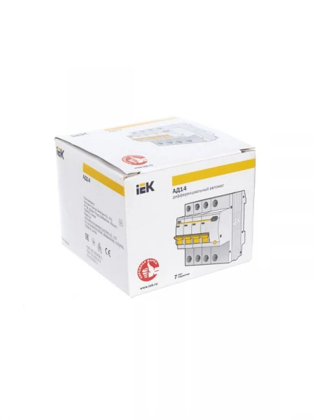 Выключатель автоматический дифференциального тока 4п C 25А 100мА тип AC 4.5кА АД-14 KARAT IEK MAD10-4-025-C-100 ТехноИмпульс