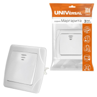 Выключатель 1-кл. СП Маргарита 10А IP20 с подсветкой бел. UNIVersal М0121 ТехноИмпульс