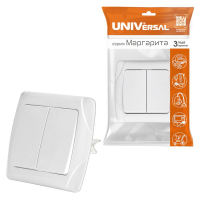 Выключатель 2-кл. СП Маргарита 10А IP20 бел. UNIVersal М0023 ТехноИмпульс