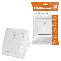 Выключатель 2-кл. СП Маргарита 10А IP20 с подсветкой бел. UNIVersal М0123 ТехноИмпульс
