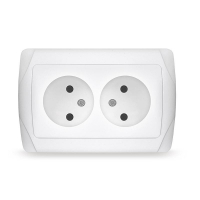 Розетка 2-м СП Маргарита 16А IP20 без заземл. бел. UNIVersal М0102 ТехноИмпульс