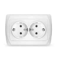 Розетка 2-м СП Маргарита 16А IP20 с заземл. бел. UNIVersal М0128 ТехноИмпульс