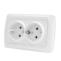 Розетка 2-м СП Маргарита 16А IP20 с заземл. бел. UNIVersal М0128 ТехноИмпульс
