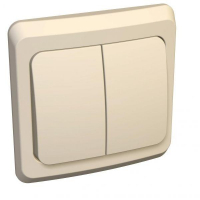 Выключатель 2-кл. СП Этюд 10А IP20 крем. SE BC10-002K ТехноИмпульс