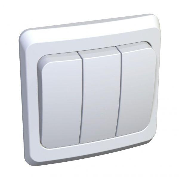 Выключатель 3-кл. СП Этюд 10А IP20 бел. SE BC10-003B ТехноИмпульс