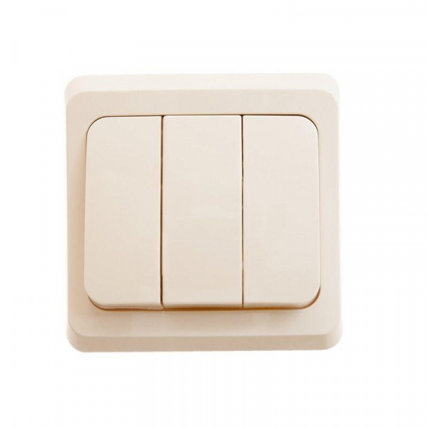 Выключатель 3-кл. СП Этюд 10А IP20 крем. SE BC10-003K ТехноИмпульс
