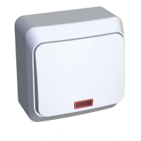 Выключатель 1-кл. ОП Этюд 10А IP20 с подсветкой бел. SE BA10-005B ТехноИмпульс