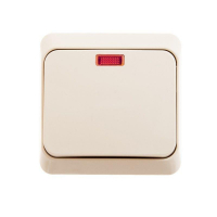 Выключатель 1-кл. ОП Этюд 10А IP20 с подсветкой крем. SE BA10-005K ТехноИмпульс