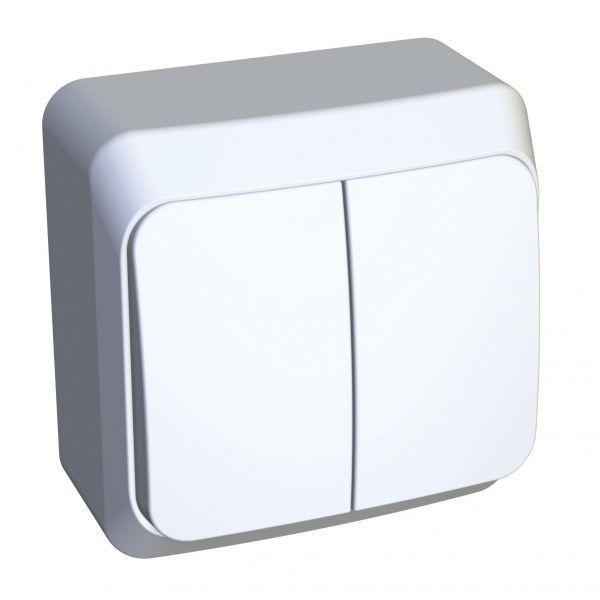 Выключатель 2-кл. ОП Этюд 10А IP20 с подсветкой бел. SE BA10-006B ТехноИмпульс